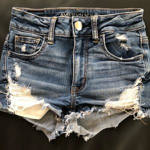 American Eagle hi-rise shortie Jean short size 00